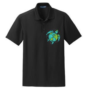 Earth Day Sea Turtle Save Our Ocean Animal teacher Dry Zone Grid Polo