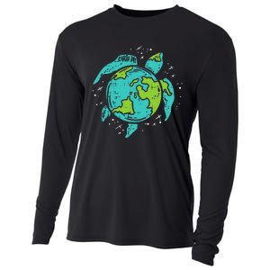 Earth Day Sea Turtle Save Our Ocean Animal teacher Cooling Performance Long Sleeve Crew