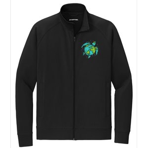 Earth Day Sea Turtle Save Our Ocean Animal teacher Stretch Full-Zip Cadet Jacket