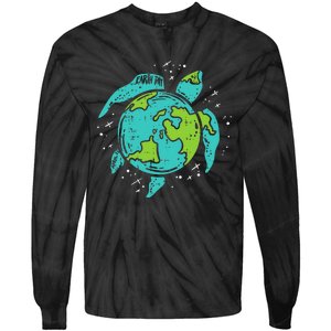 Earth Day Sea Turtle Save Our Ocean Animal teacher Tie-Dye Long Sleeve Shirt