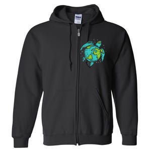 Earth Day Sea Turtle Save Our Ocean Animal teacher Full Zip Hoodie