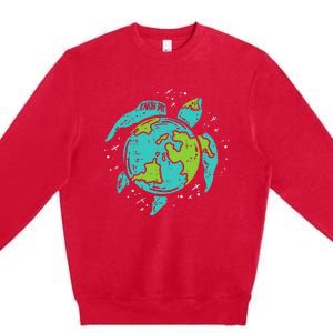 Earth Day Sea Turtle Save Our Ocean Animal teacher Premium Crewneck Sweatshirt