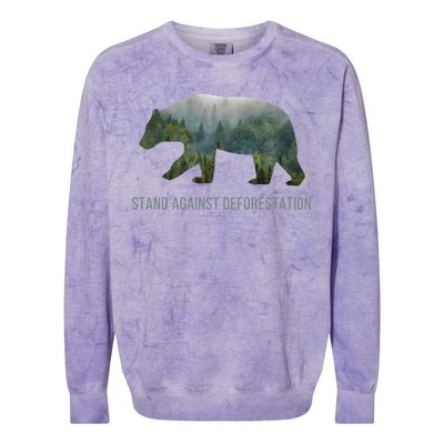 Earth Day Stand Against Deforestation Bear Gift Colorblast Crewneck Sweatshirt