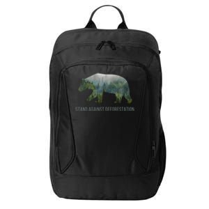 Earth Day Stand Against Deforestation Bear Gift City Backpack