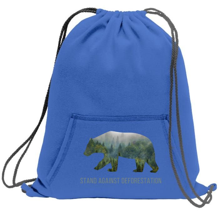 Earth Day Stand Against Deforestation Bear Gift Sweatshirt Cinch Pack Bag