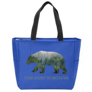 Earth Day Stand Against Deforestation Bear Gift Zip Tote Bag