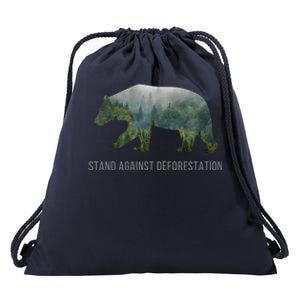 Earth Day Stand Against Deforestation Bear Gift Drawstring Bag