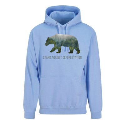 Earth Day Stand Against Deforestation Bear Gift Unisex Surf Hoodie