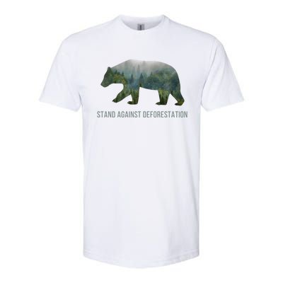 Earth Day Stand Against Deforestation Bear Gift Softstyle CVC T-Shirt