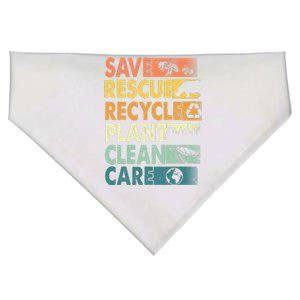 Earth Day Save Bees Rescue Animals Recycle Plastics USA-Made Doggie Bandana