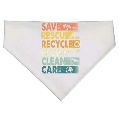 Earth Day Save Bees Rescue Animals Recycle Plastics USA-Made Doggie Bandana