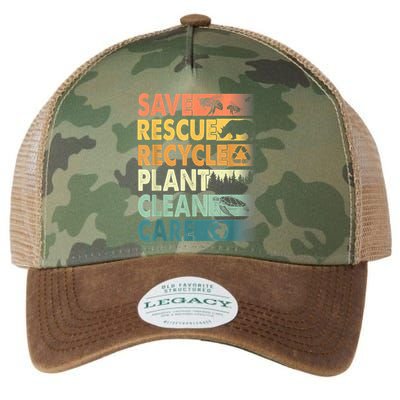 Earth Day Save Bees Rescue Animals Recycle Plastics Retro Legacy Tie Dye Trucker Hat