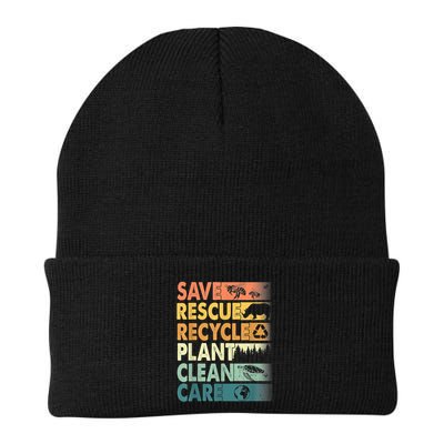 Earth Day Save Bees Rescue Animals Recycle Plastics Retro Beanie
