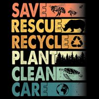 Earth Day Save Bees Rescue Animals Recycle Plastics Retro Drawstring Bag