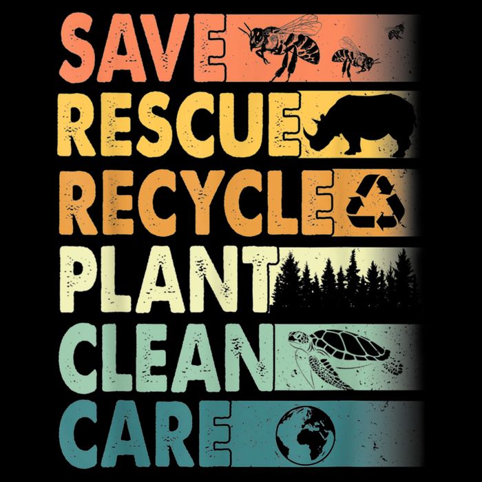 Earth Day Save Bees Rescue Animals Recycle Plastics Retro 16 in Basic Backpack