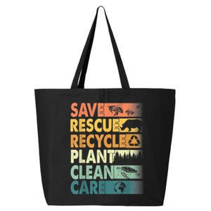 Earth Day Save Bees Rescue Animals Recycle Plastics Retro 25L Jumbo Tote