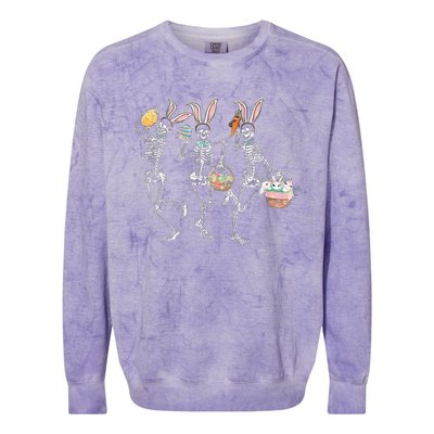 Easter Dancing Skeleton Colorblast Crewneck Sweatshirt