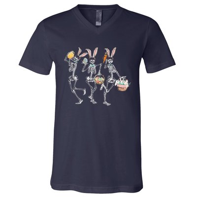 Easter Dancing Skeleton V-Neck T-Shirt