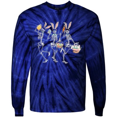 Easter Dancing Skeleton Tie-Dye Long Sleeve Shirt