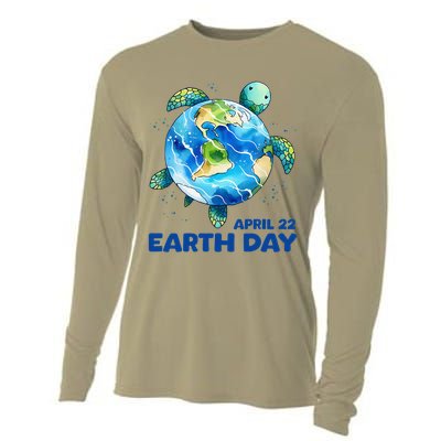 Earth Day Sea Turtle Save The Planet Women Cooling Performance Long Sleeve Crew