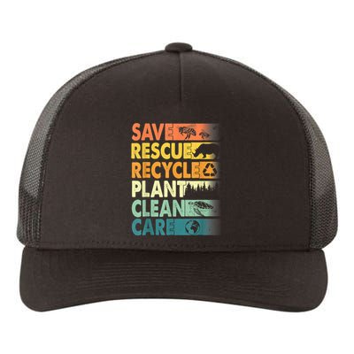 Earth Day Save Bees Recycle Plastics Rescue Animals Yupoong Adult 5-Panel Trucker Hat