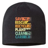 Earth Day Save Bees Recycle Plastics Rescue Animals Sustainable Beanie