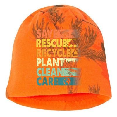 Earth Day Save Bees Recycle Plastics Rescue Animals Kati - Camo Knit Beanie