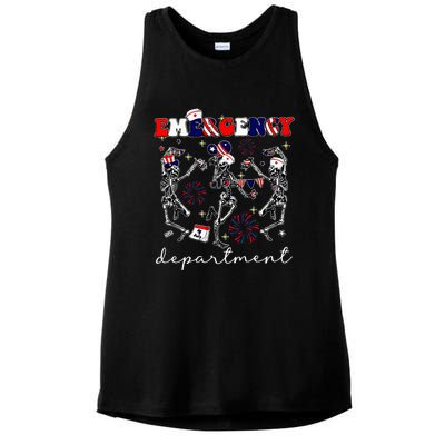 Emergency Department Skeleton Dancing Er Nurse Ladies PosiCharge Tri-Blend Wicking Tank