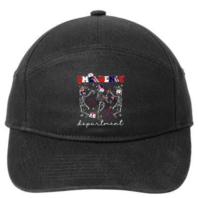 Emergency Department Skeleton Dancing Er Nurse 7-Panel Snapback Hat
