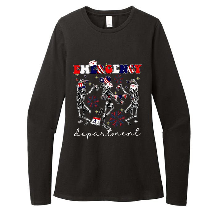 Emergency Department Skeleton Dancing Er Nurse Womens CVC Long Sleeve Shirt