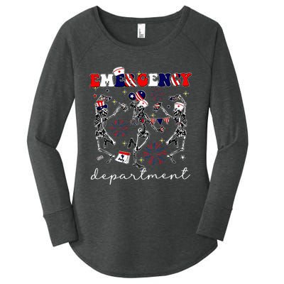 Emergency Department Skeleton Dancing Er Nurse Women's Perfect Tri Tunic Long Sleeve Shirt