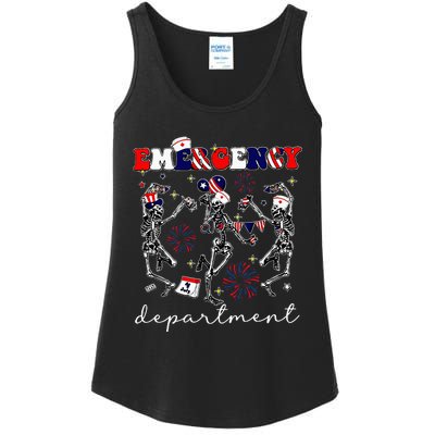 Emergency Department Skeleton Dancing Er Nurse Ladies Essential Tank