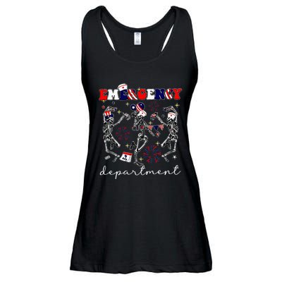 Emergency Department Skeleton Dancing Er Nurse Ladies Essential Flowy Tank