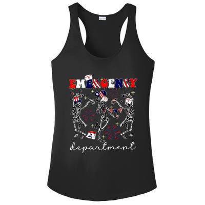 Emergency Department Skeleton Dancing Er Nurse Ladies PosiCharge Competitor Racerback Tank