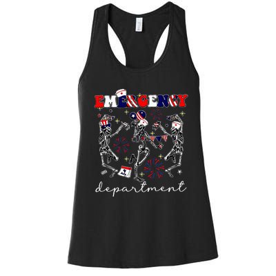 Emergency Department Skeleton Dancing Er Nurse Women's Racerback Tank