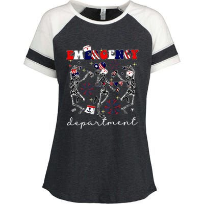 Emergency Department Skeleton Dancing Er Nurse Enza Ladies Jersey Colorblock Tee