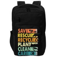 Earth Day Save Bees Recycle Plastics Rescue Animals Impact Tech Backpack