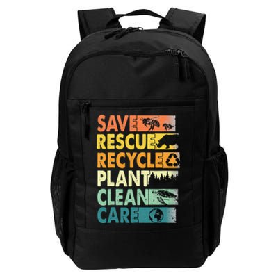 Earth Day Save Bees Recycle Plastics Rescue Animals Daily Commute Backpack