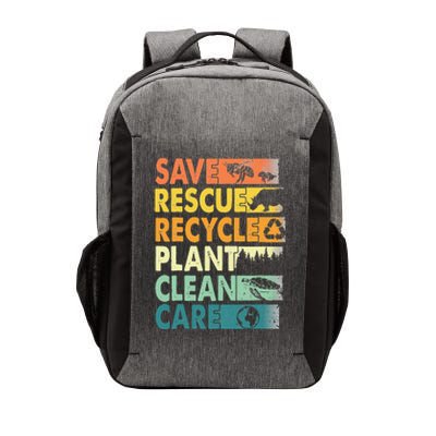 Earth Day Save Bees Recycle Plastics Rescue Animals Vector Backpack