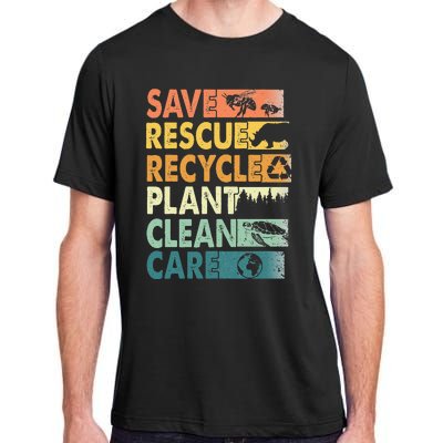 Earth Day Save Bees Rescue Animals Recycle Plastics Adult ChromaSoft Performance T-Shirt