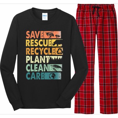 Earth Day Save Bees Rescue Animals Recycle Plastics Long Sleeve Pajama Set