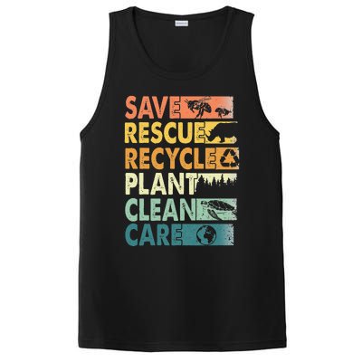 Earth Day Save Bees Rescue Animals Recycle Plastics PosiCharge Competitor Tank