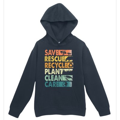 Earth Day Save Bees Rescue Animals Recycle Plastics Urban Pullover Hoodie