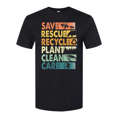 Earth Day Save Bees Rescue Animals Recycle Plastics Softstyle CVC T-Shirt