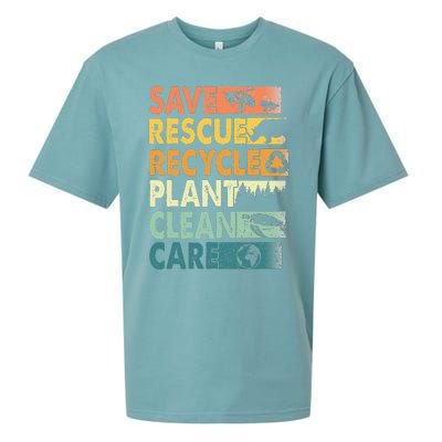 Earth Day Save Bees Rescue Animals Recycle Plastics Sueded Cloud Jersey T-Shirt