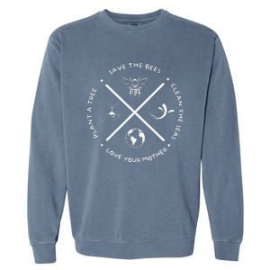 Earth Day Save The Bees Plant More Trees Clean Seas Protect Garment-Dyed Sweatshirt