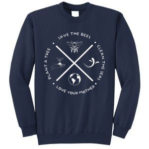 Earth Day Save The Bees Plant More Trees Clean Seas Protect Sweatshirt