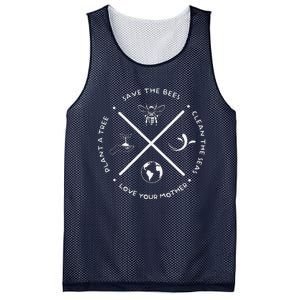 Earth Day Save The Bees Plant More Trees Clean Seas Protect Mesh Reversible Basketball Jersey Tank