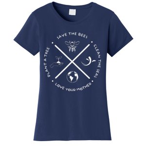 Earth Day Save The Bees Plant More Trees Clean Seas Protect Women's T-Shirt