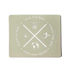 Earth Day Save The Bees Plant More Trees Clean Seas Protect Mousepad